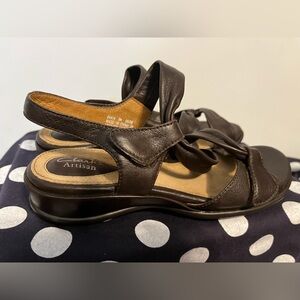 Clarks Dark Brown Leather Women's Strappy Sandals